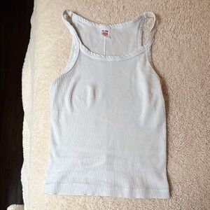 Re/Done Ribbed Tank Top - light blue